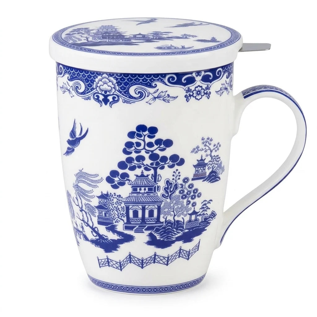 Bone China Tea Mug w/ Lid