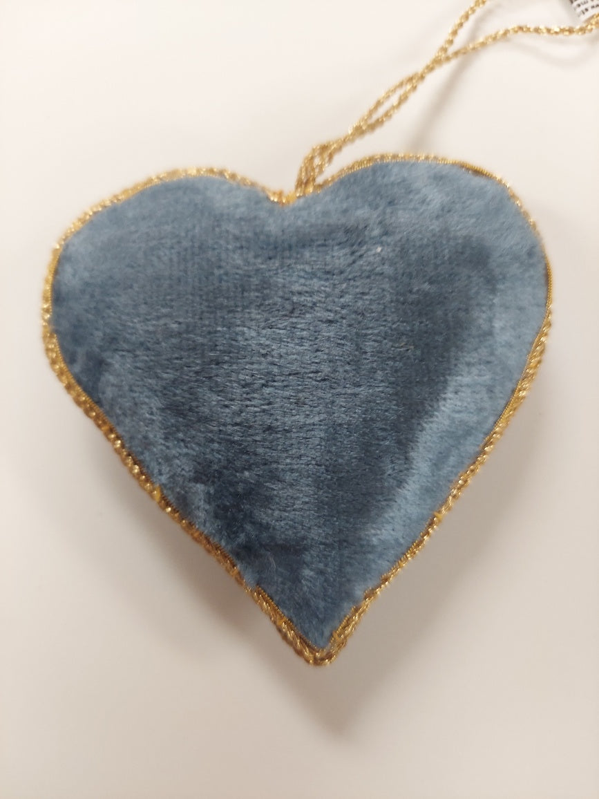 Blue Velvet Heart Ornament