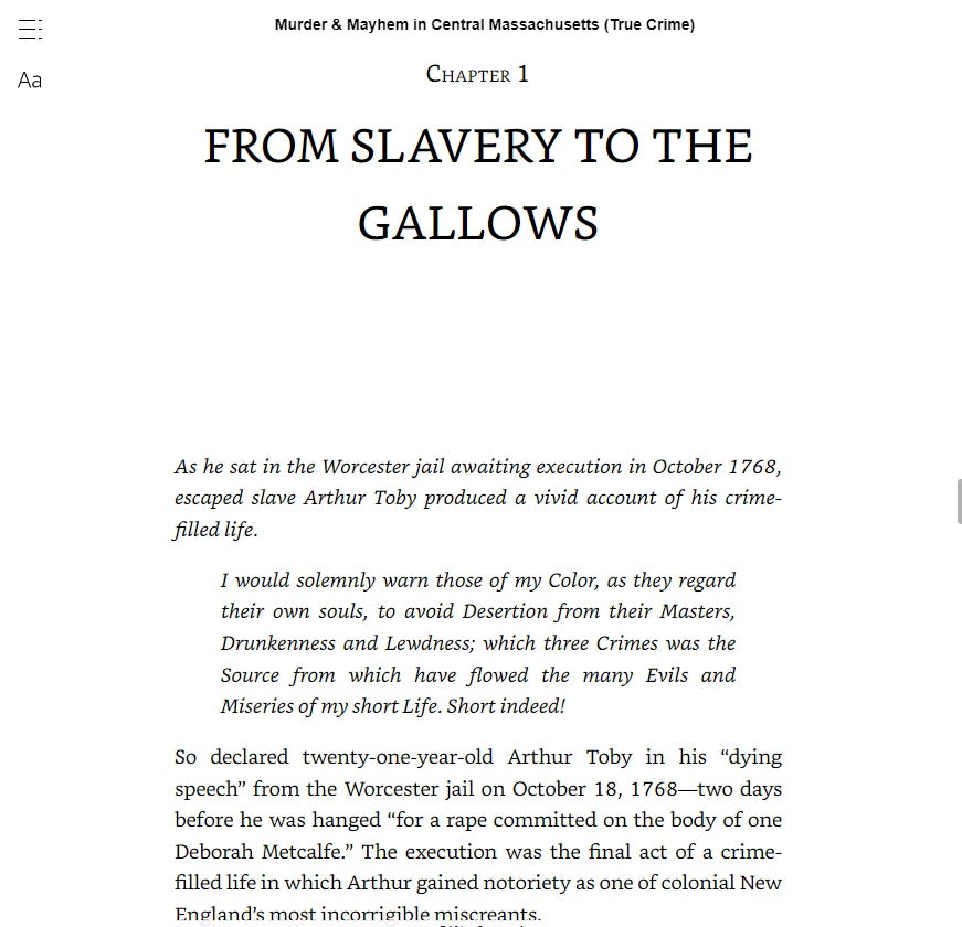 Murder & Mayhem in Central Massachusetts