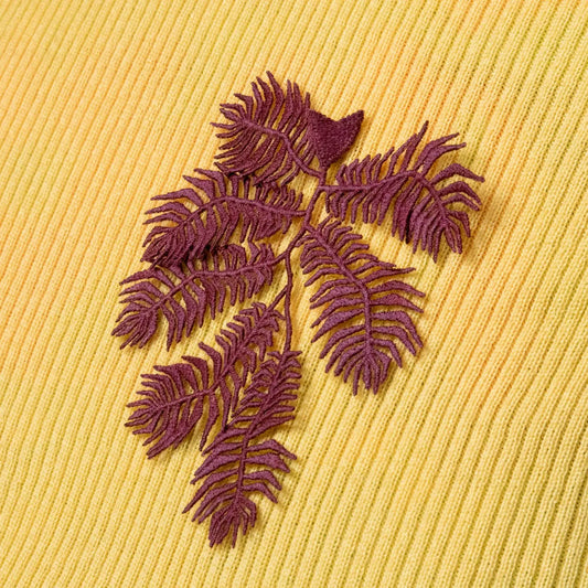 Embroidered Brooch - Fern