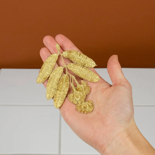 Embroidered Brooch - Eucalyptus