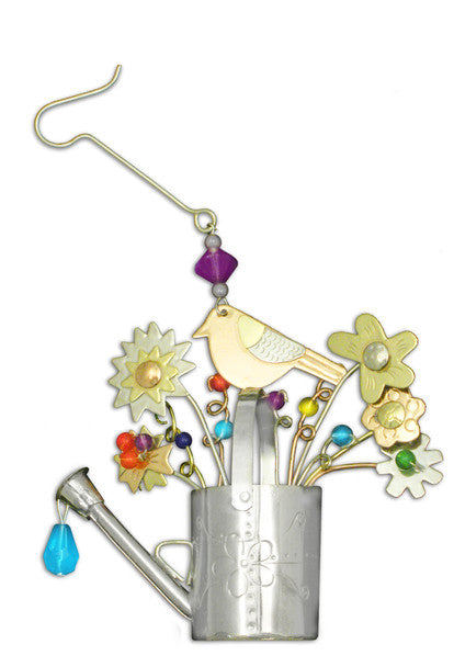 BIRD WATERING CAN ORNAMENT