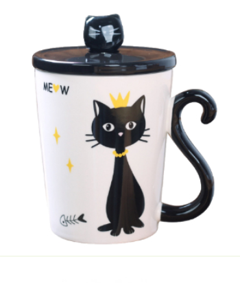 CAT MUG W/SPOON