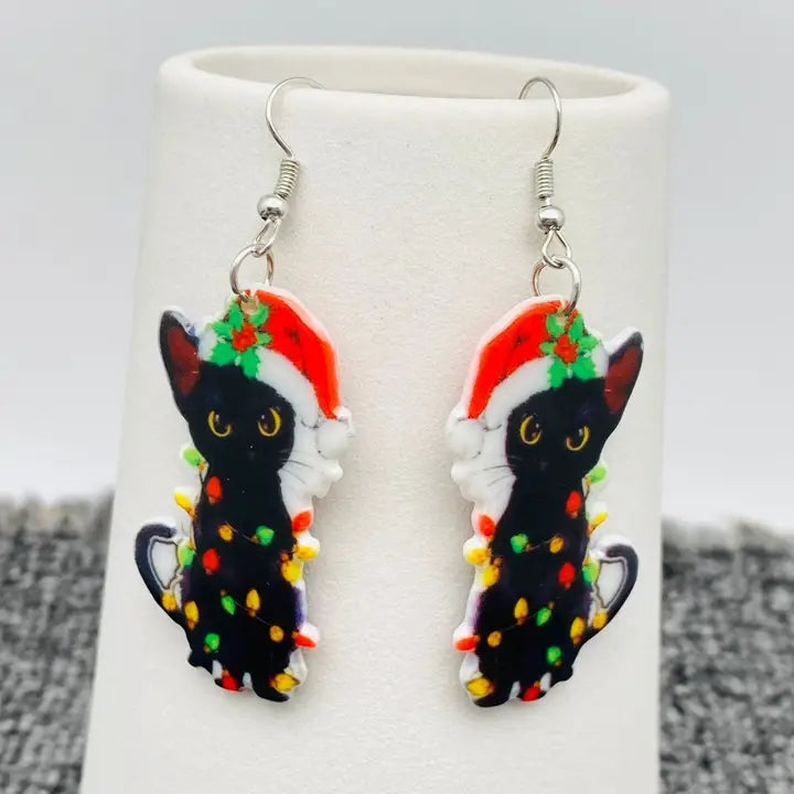 Christmas Cat Earrings