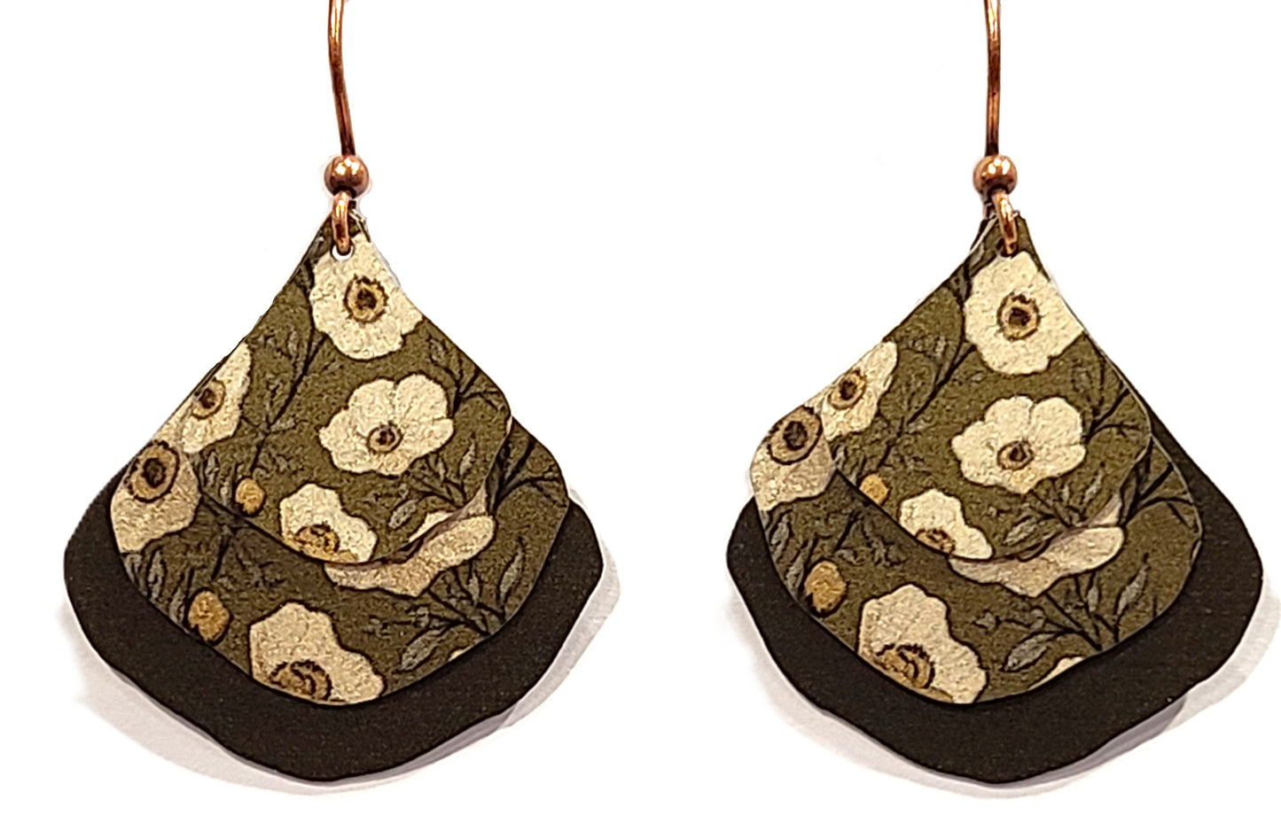 Giclee Print Earrings Blue Green