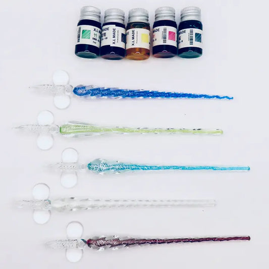 Hand Blown Glass Pen Set