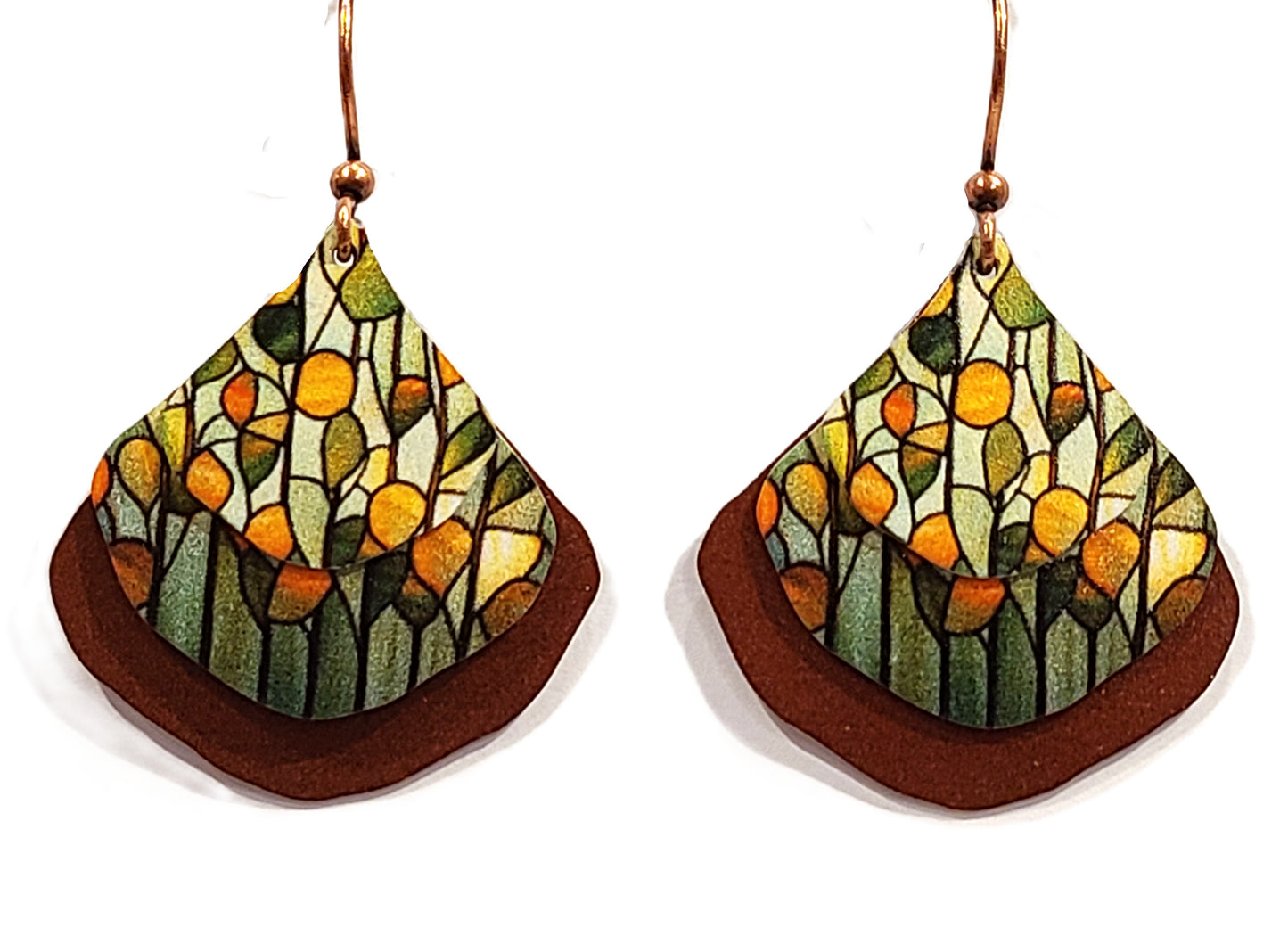 Giclee Print Earrings Blue Green