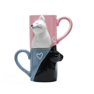 Kissing Cats Mug Set