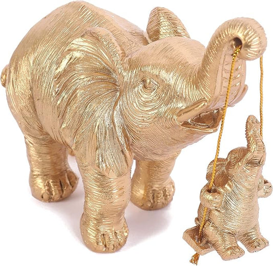 Mama & Baby Elephant Statue