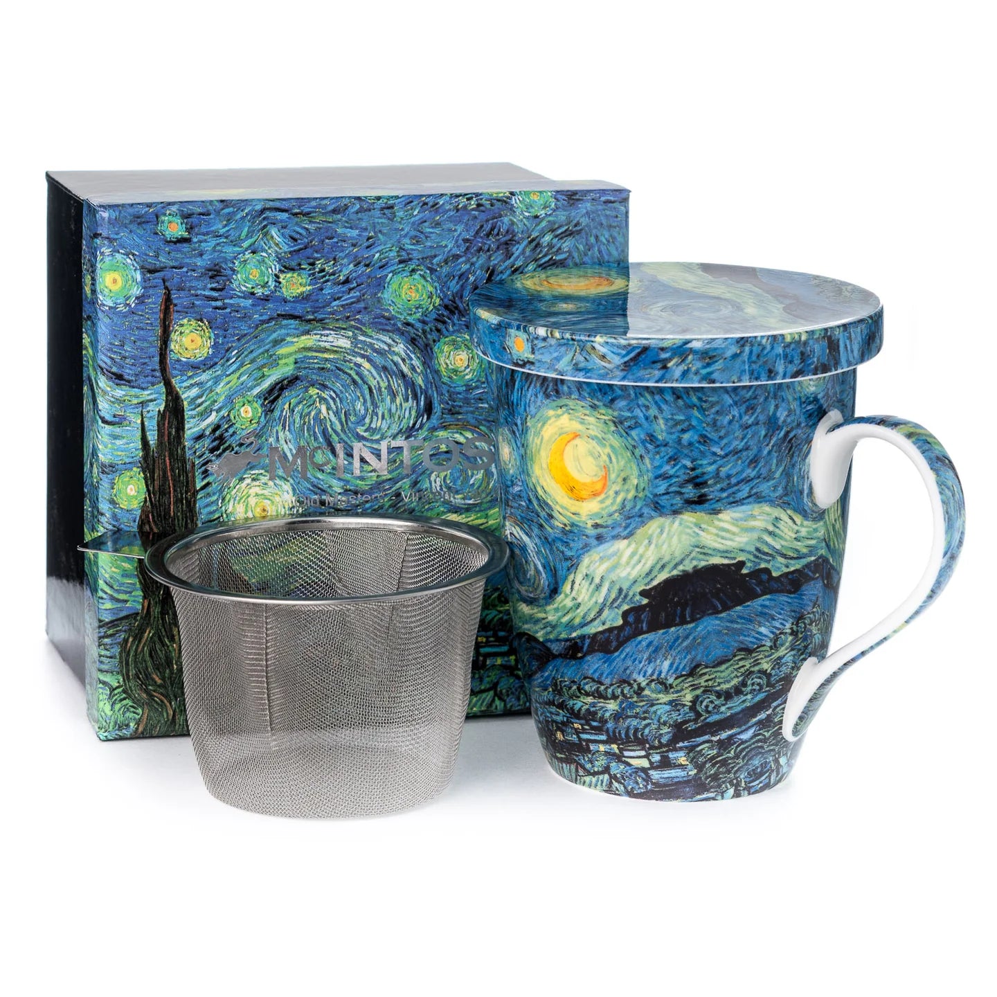 Bone China Tea Mug w/ Lid
