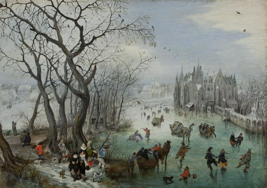 Art Puzzle, Winter Landscape with Skaters near a Castle