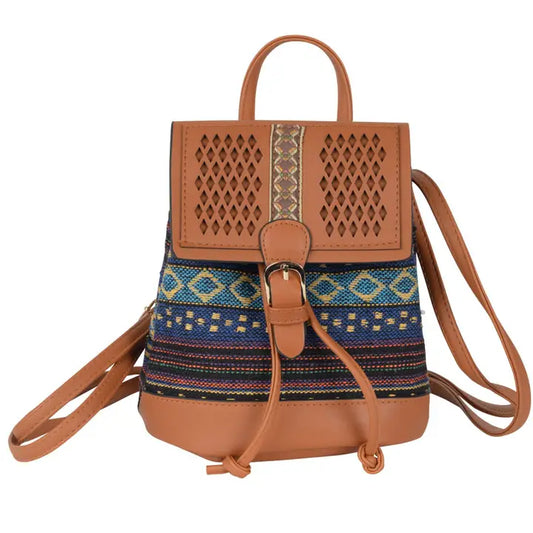 Vegan Bckpck w/ Tapestry inset