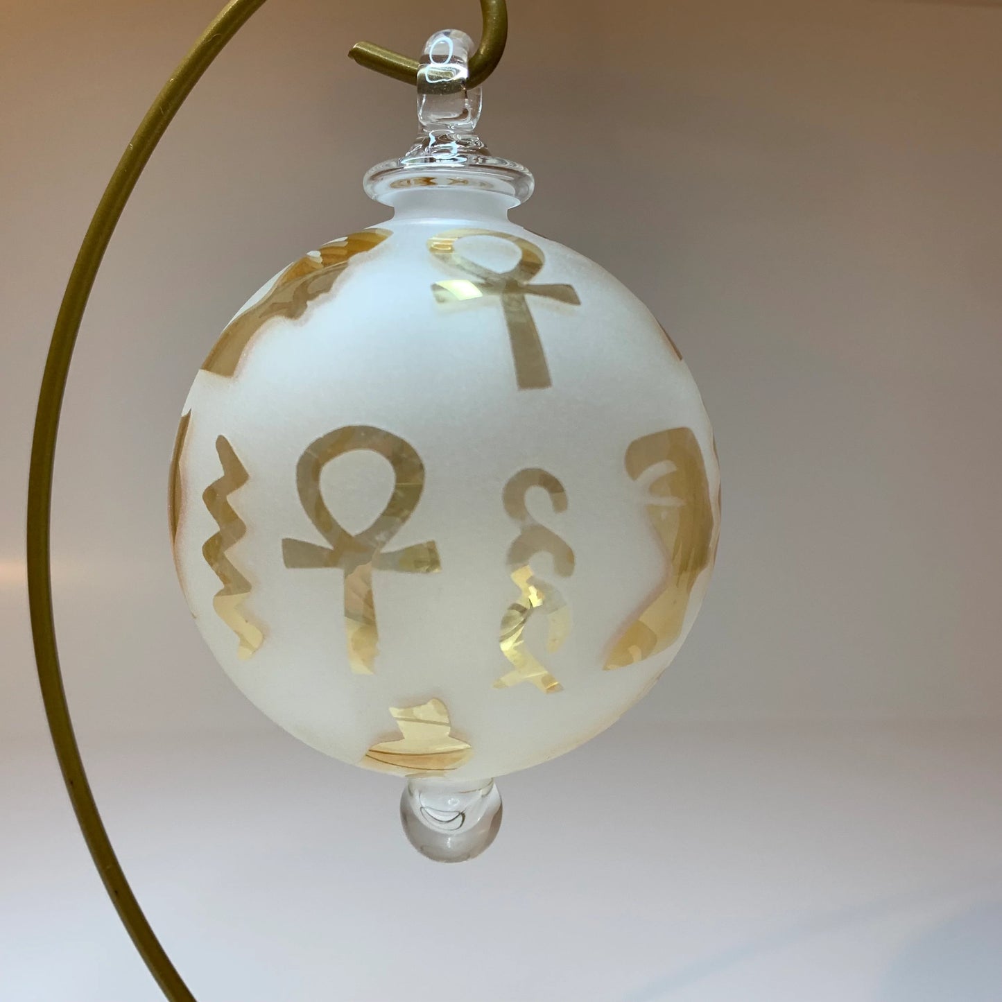 Blown Glass Ornament - Hieroglyphs